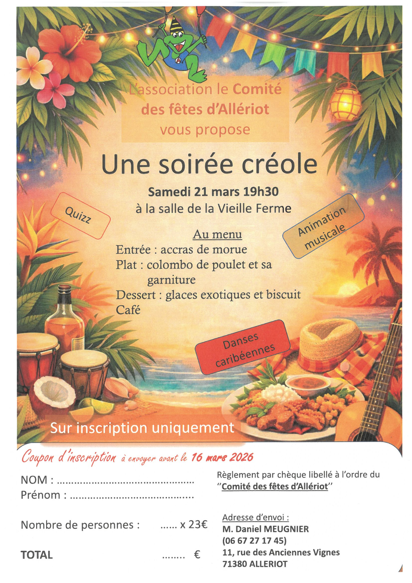 Soirée créole du Comité des Fêtes